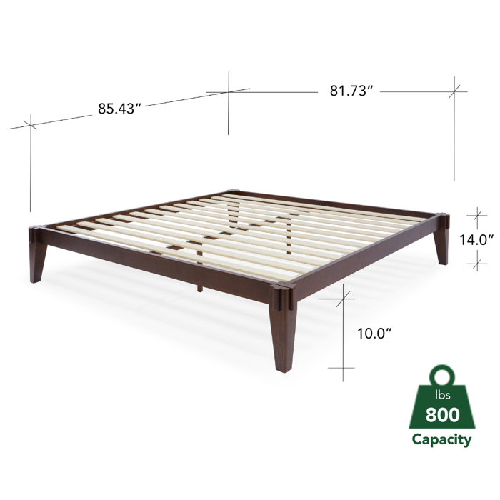 Oliver Jamerian Chalipa Solid Wood Platform Bed Frame without